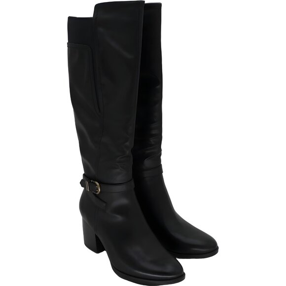 Soul Naturalizer Uptown Black Knee High Faux Leather Boots Size 8 Wide - Picture 4 of 6